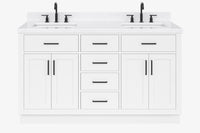 Ariel hepburn 61-62 in. double rectangle sink vanity with 0.75-1.5 in. countertop