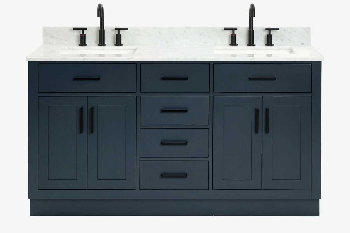 Ariel hepburn 61-62 in. double rectangle sink vanity with 0.75-1.5 in. countertop