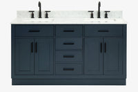 Ariel hepburn 61-62 in. double rectangle sink vanity with 0.75-1.5 in. countertop