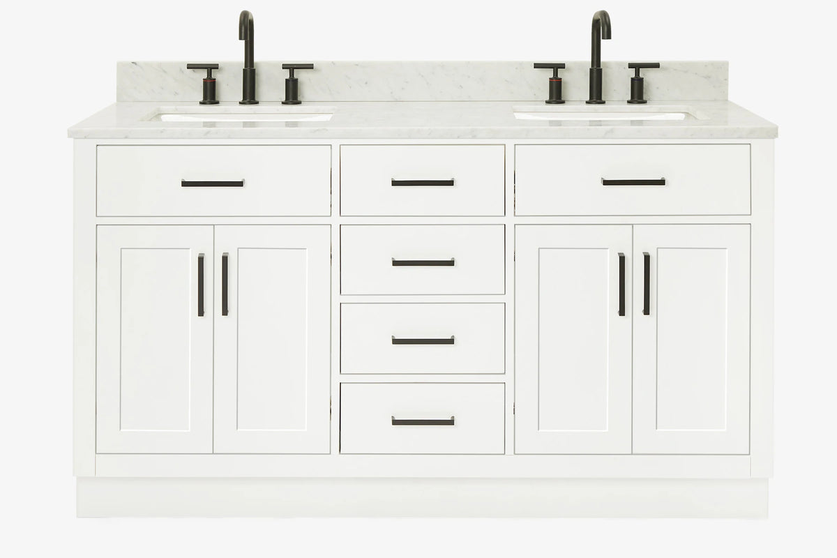 Ariel hepburn 61-62 in. double rectangle sink vanity with 0.75-1.5 in. countertop