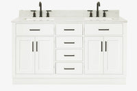 Ariel hepburn 61-62 in. double rectangle sink vanity with 0.75-1.5 in. countertop