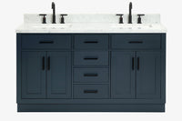 Ariel hepburn 61-62 in. double rectangle sink vanity with 0.75-1.5 in. countertop