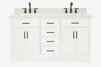 Ariel hepburn 61-62 in. double rectangle sink vanity with 0.75-1.5 in. countertop