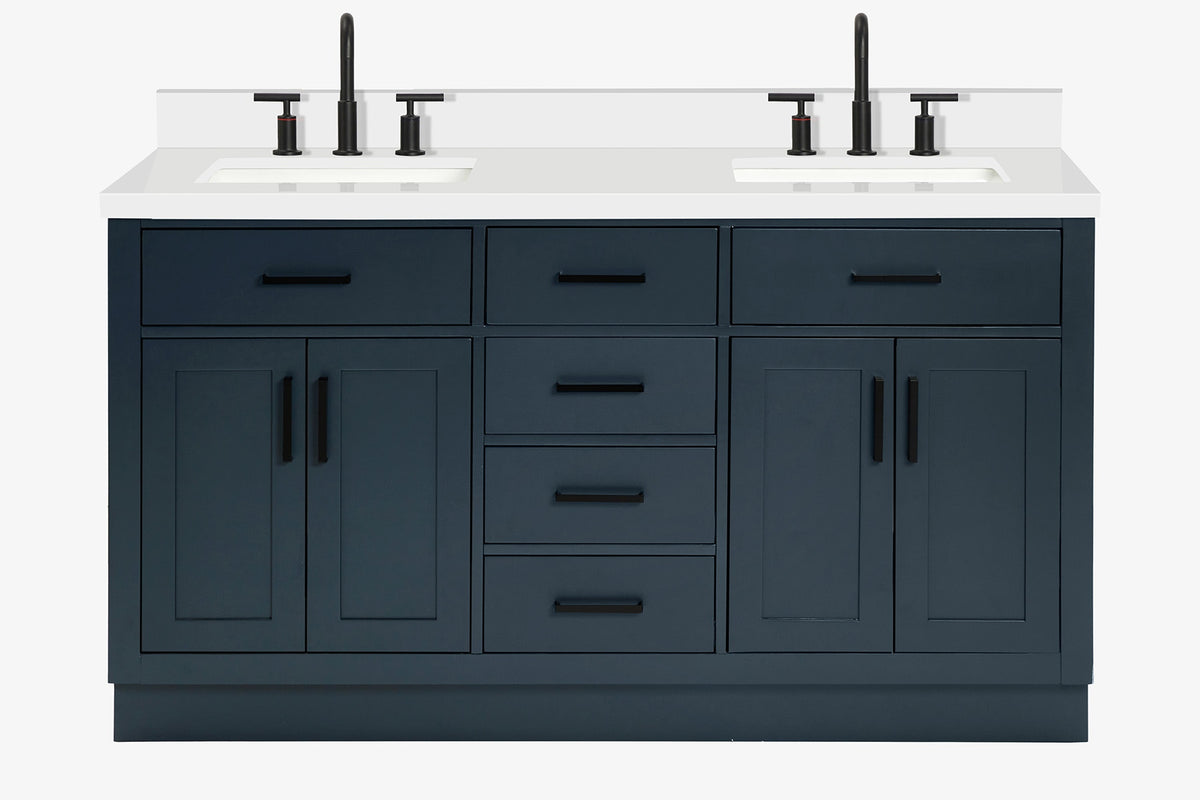 Ariel hepburn 61-62 in. double rectangle sink vanity with 0.75-1.5 in. countertop