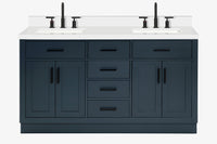 Ariel hepburn 61-62 in. double rectangle sink vanity with 0.75-1.5 in. countertop