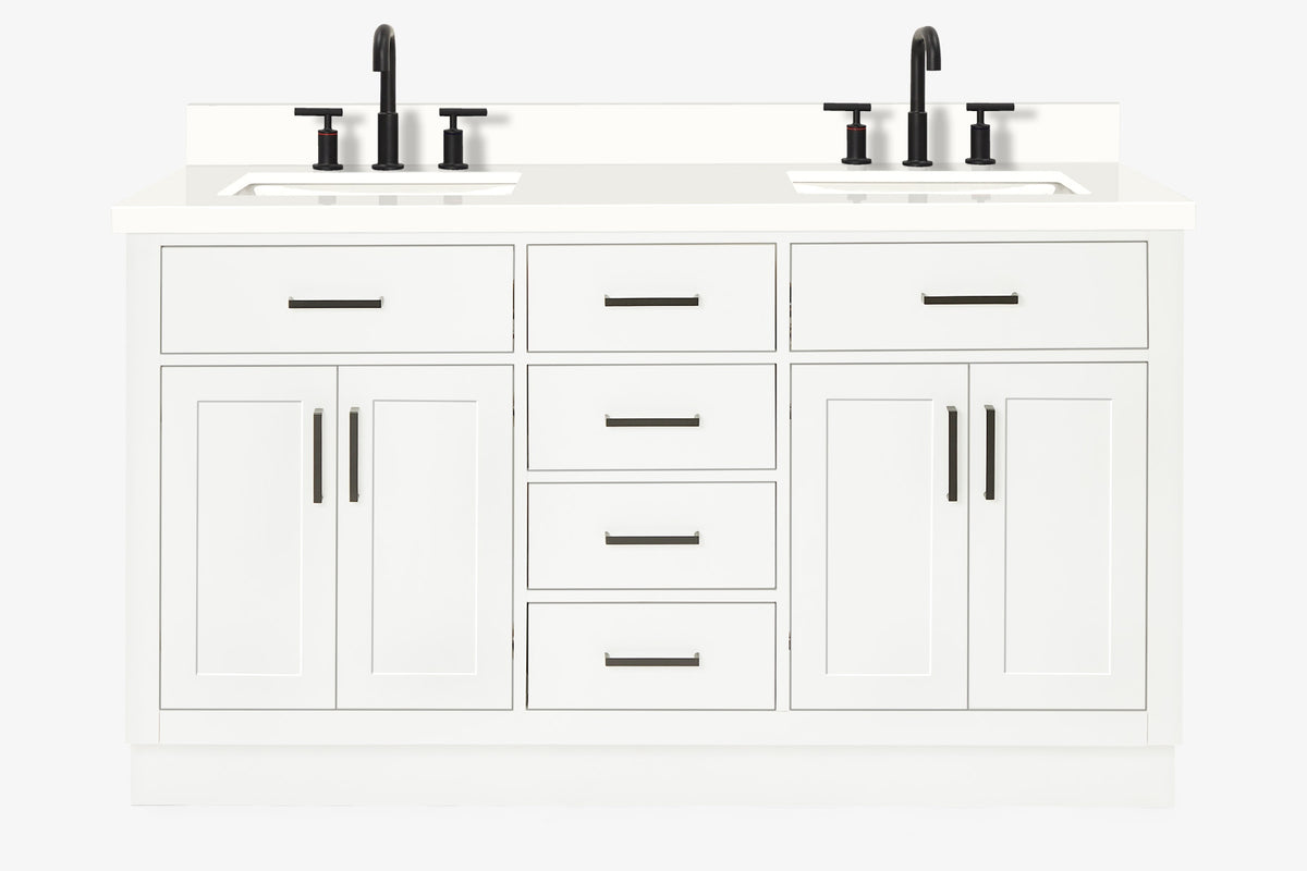 Ariel hepburn 61-62 in. double rectangle sink vanity with 0.75-1.5 in. countertop