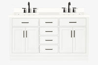 Ariel hepburn 61-62 in. double rectangle sink vanity with 0.75-1.5 in. countertop