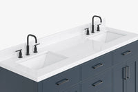 Ariel hepburn 66-67 inch double rectangle sink bathroom vanity with countertop 0.75-1.5 edge