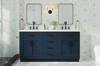 Ariel hepburn 66-67 inch double rectangle sink bathroom vanity with countertop 0.75-1.5 edge