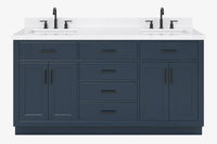Ariel hepburn 66-67 inch double rectangle sink bathroom vanity with countertop 0.75-1.5 edge