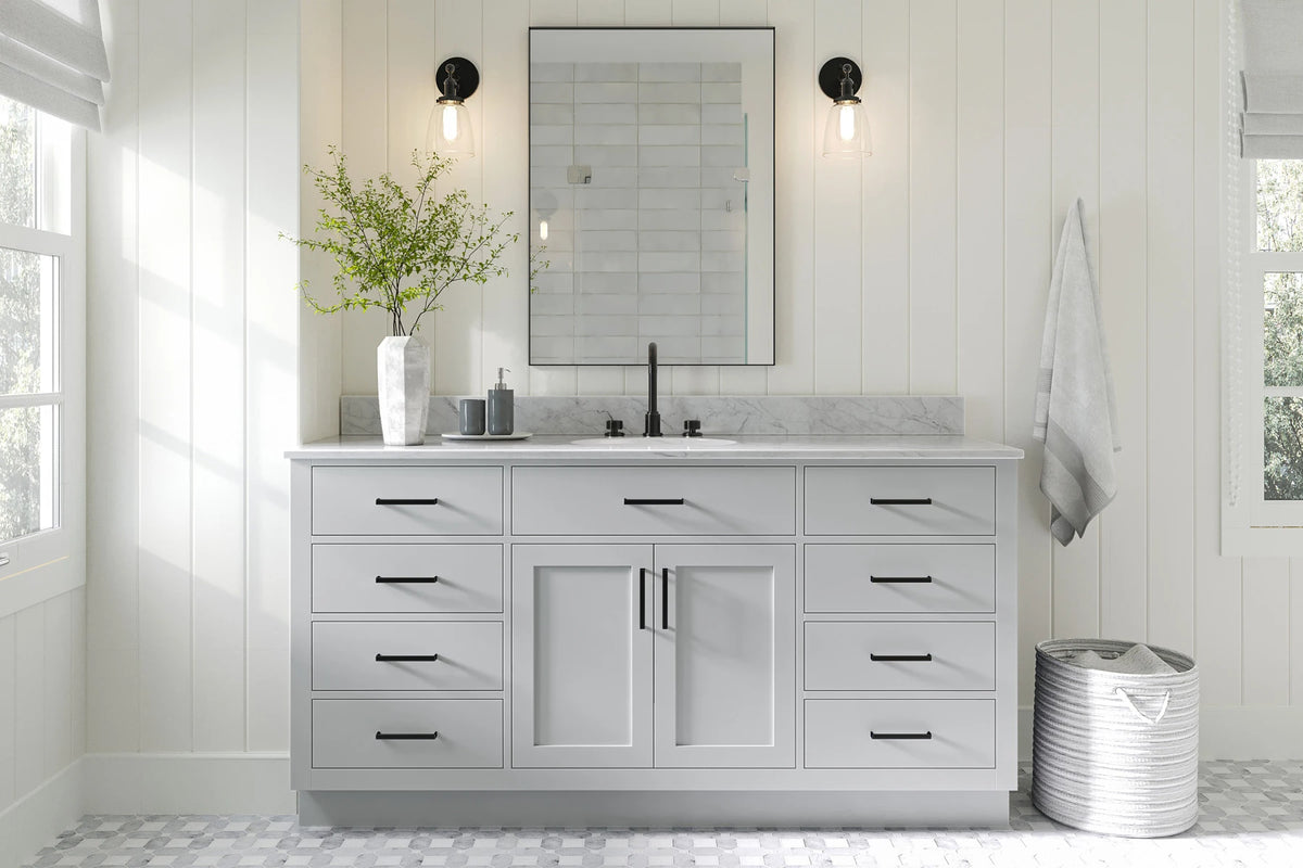 Ariel hepburn 66 inch single sink base cabinet in white