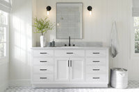 Ariel hepburn 66 inch single sink base cabinet in white