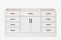 Ariel hepburn 66 inch single sink base cabinet in white