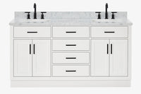 Ariel hepburn 66-67 inch double rectangle sink bathroom vanity with countertop 0.75-1.5 edge