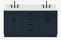 Ariel hepburn 66-67 inch double rectangle sink bathroom vanity with countertop 0.75-1.5 edge