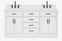 Ariel hepburn 66-67 inch double rectangle sink bathroom vanity with countertop 0.75-1.5 edge