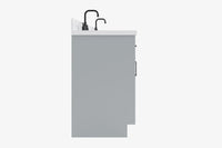 Ariel hepburn 72 in. double rectangle sink bathroom vanity with carrara white quartz countertop 1.5 edge in grey