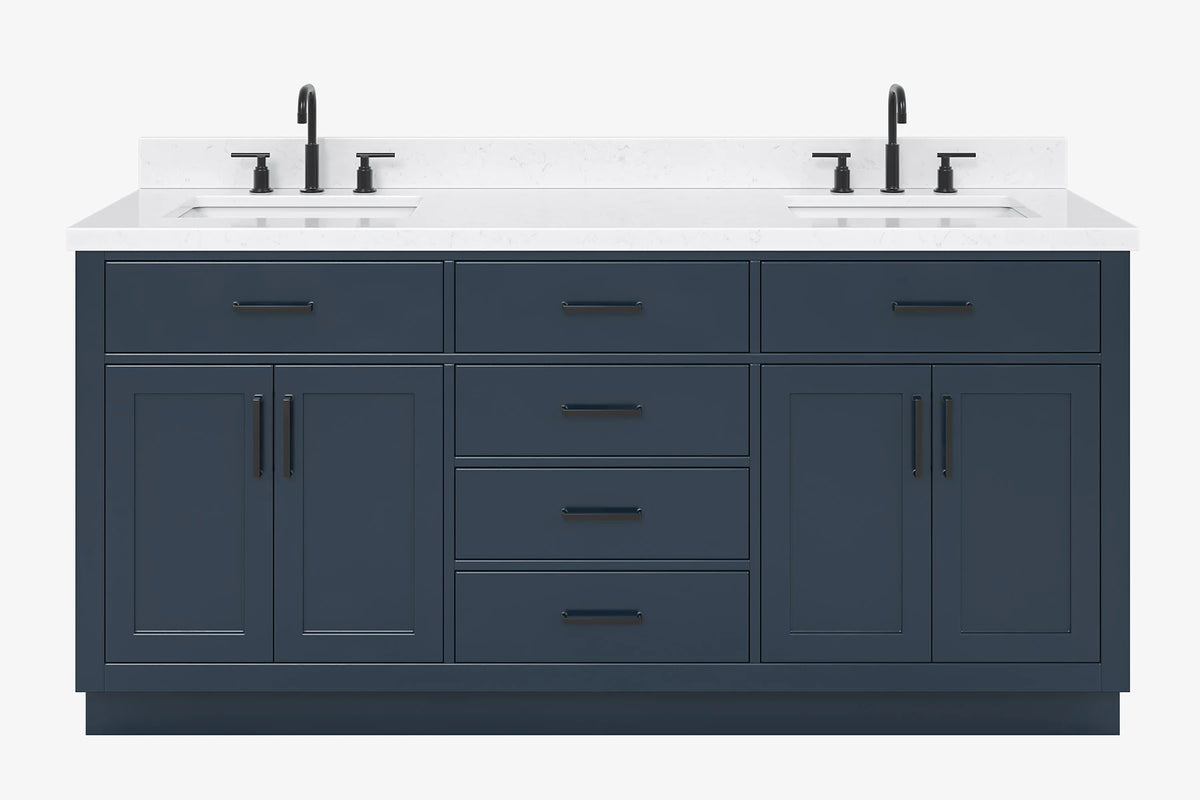 Ariel hepburn  71-73 in. double rectangle sink vanity with 0.75-1.5 in countertop