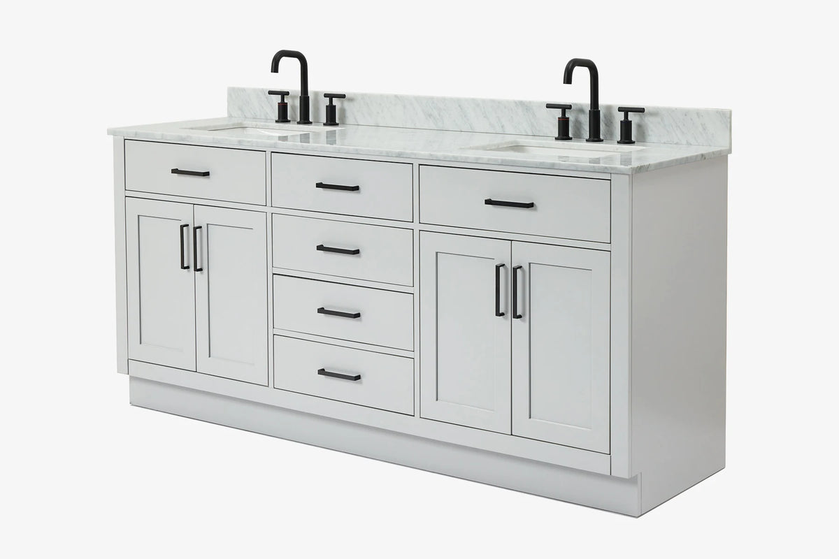 Ariel hepburn  71-73 in. double rectangle sink vanity with 0.75-1.5 in countertop