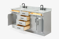 Ariel hepburn  71-73 in. double rectangle sink vanity with 0.75-1.5 in countertop