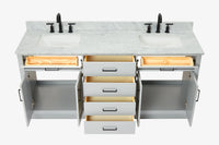 Ariel hepburn  71-73 in. double rectangle sink vanity with 0.75-1.5 in countertop