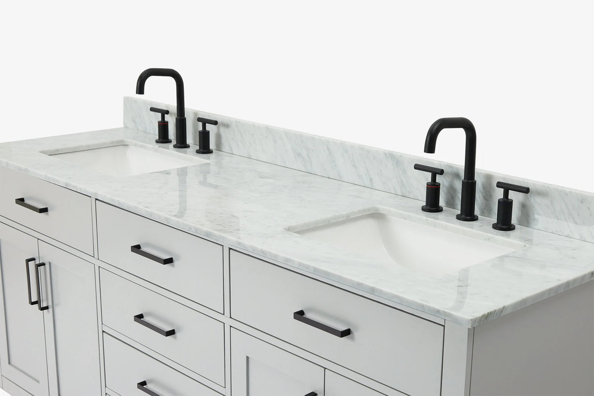 Ariel hepburn  71-73 in. double rectangle sink vanity with 0.75-1.5 in countertop