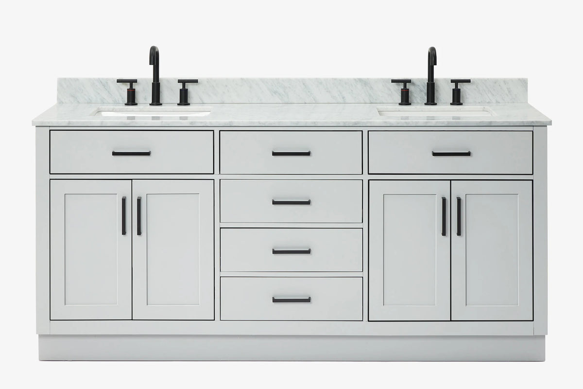 Ariel hepburn  71-73 in. double rectangle sink vanity with 0.75-1.5 in countertop