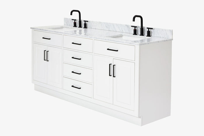 Ariel hepburn  71-73 in. double rectangle sink vanity with 0.75-1.5 in countertop