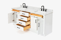 Ariel hepburn  71-73 in. double rectangle sink vanity with 0.75-1.5 in countertop
