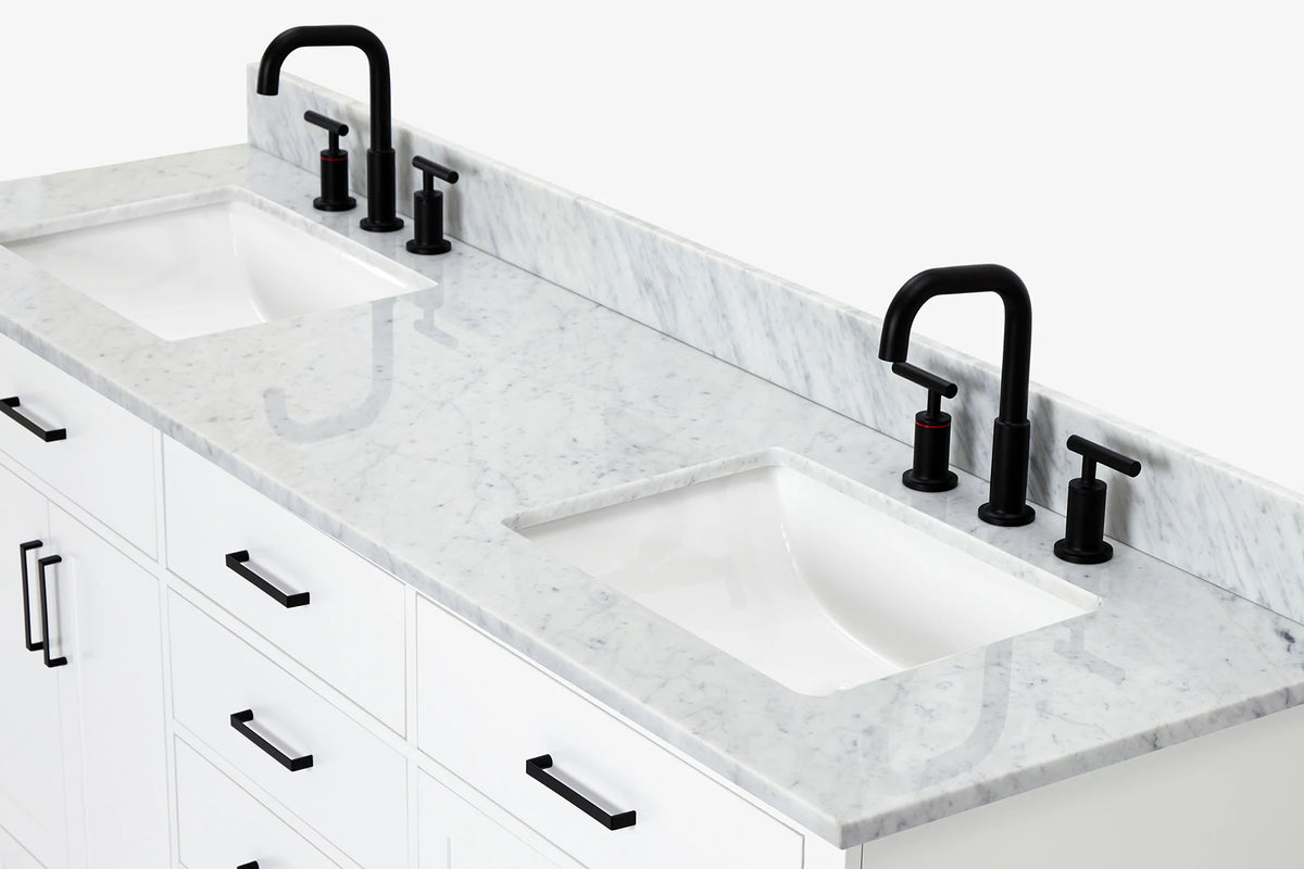 Ariel hepburn  71-73 in. double rectangle sink vanity with 0.75-1.5 in countertop