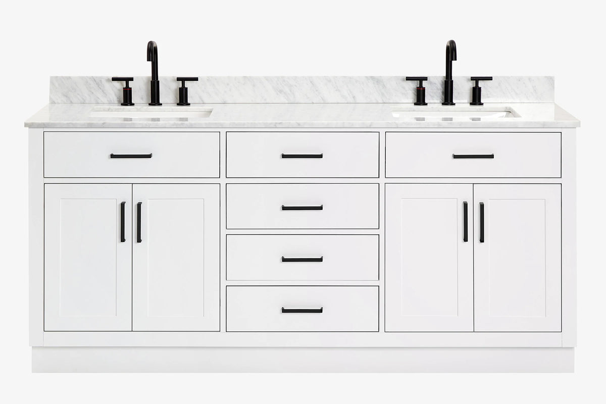 Ariel hepburn  71-73 in. double rectangle sink vanity with 0.75-1.5 in countertop