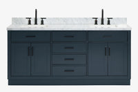 Ariel hepburn  71-73 in. double rectangle sink vanity with 0.75-1.5 in countertop