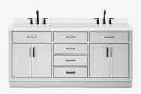 Ariel hepburn  71-73 in. double rectangle sink vanity with 0.75-1.5 in countertop
