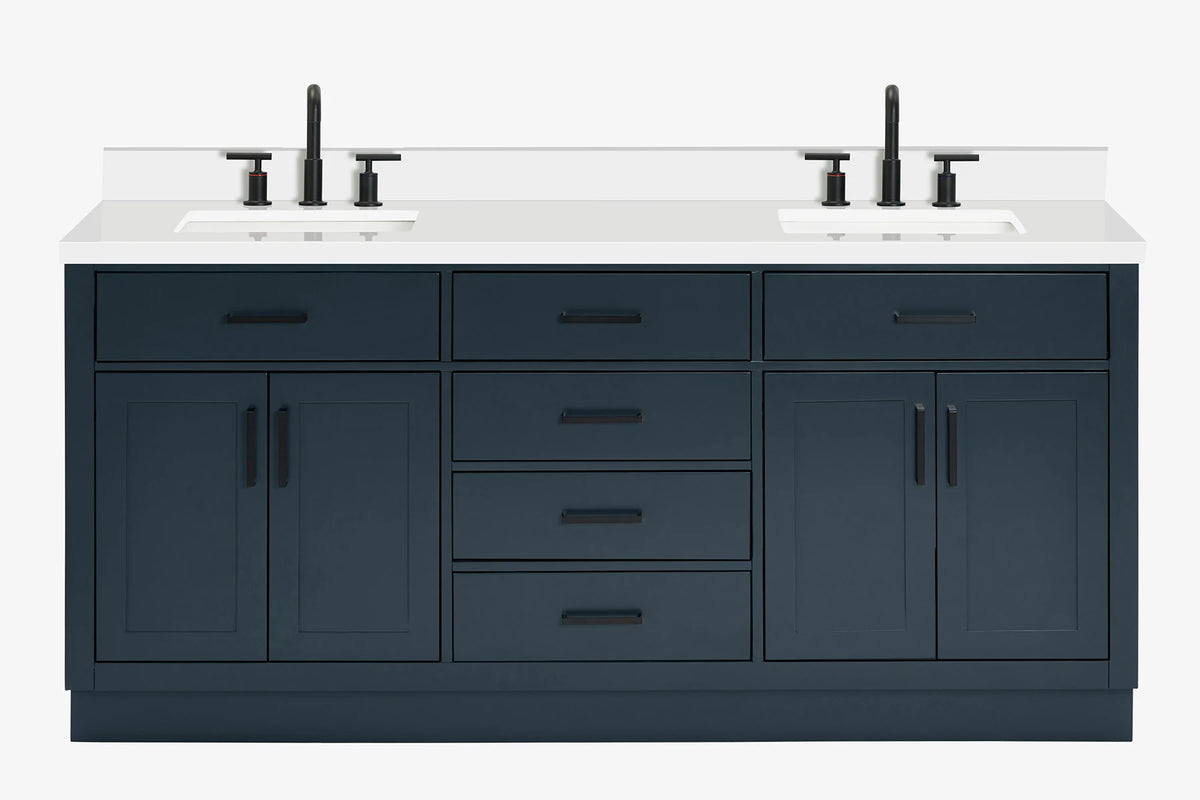 Ariel hepburn  71-73 in. double rectangle sink vanity with 0.75-1.5 in countertop