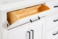 Ariel hepburn 73 in. double rectangle sink vanity with white quartz countertop in white
