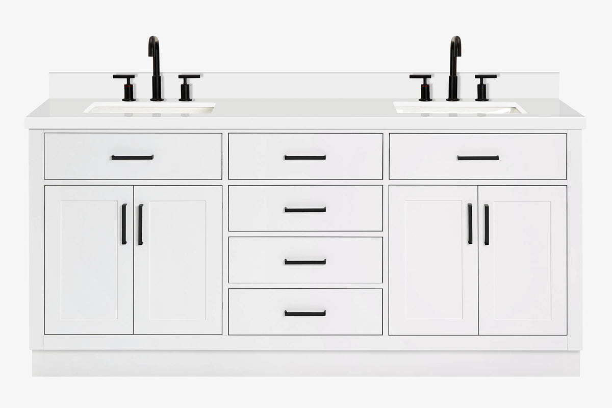 Ariel hepburn  71-73 in. double rectangle sink vanity with 0.75-1.5 in countertop