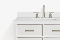 Ariel hutton 36 in.rectangle sink floating wall vanity with white quartz countertop in white