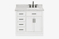 Ariel hepburn 36-37 in. right offset rectangle sink vanity with 0.75-1.5 in. with countertop