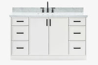 Ariel kelly 61 inch single rectangle sink bathroom vanity with marble countertop 1.5 inch edge