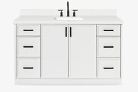 Ariel kelly 61 inch single rectangle sink bathroom vanity with marble countertop 1.5 inch edge