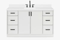 Ariel kelly 61 inch single rectangle sink bathroom vanity with marble countertop 1.5 inch edge