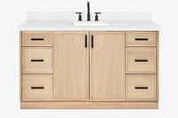 Ariel kelly 61 inch single rectangle sink bathroom vanity with marble countertop 1.5 inch edge