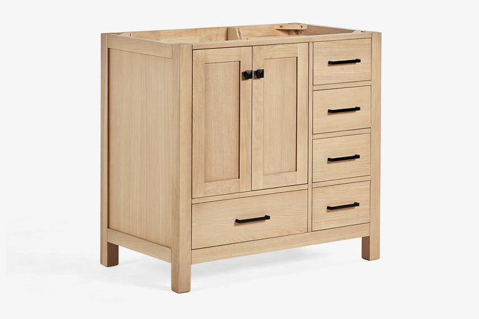 Ariel cambridge 36 in. left offset single sink base cabinet