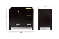 Ariel cambridge 36 in. left offset single sink base cabinet