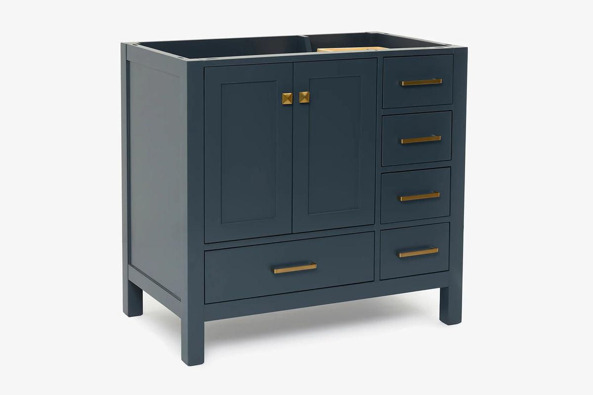 Ariel cambridge 36 in. left offset single sink base cabinet