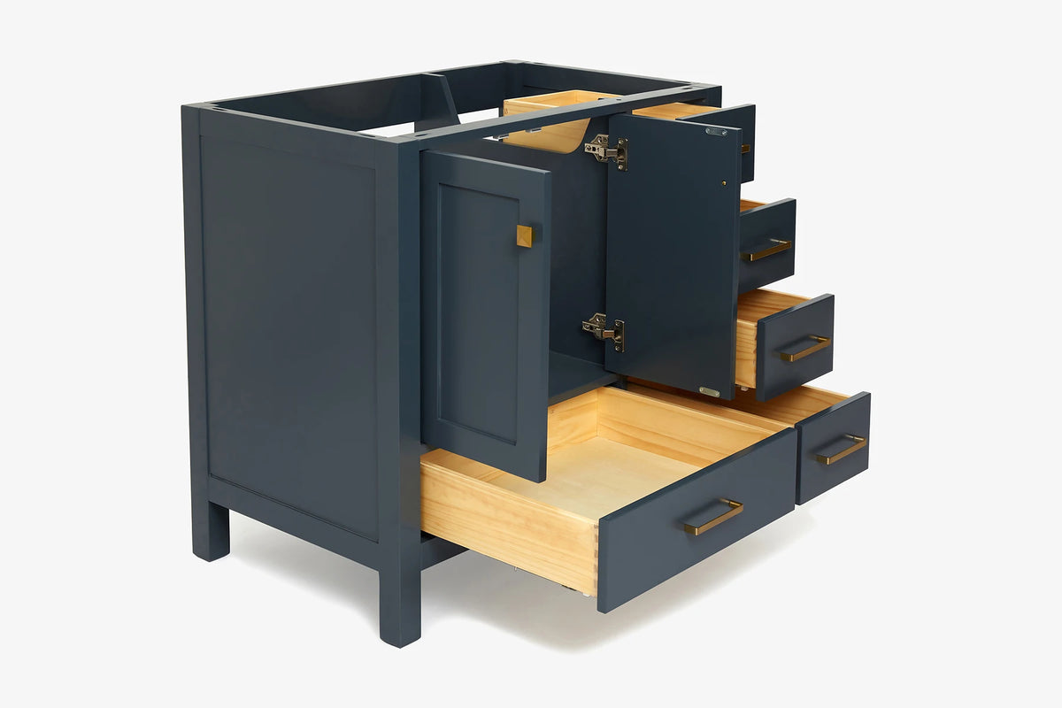 Ariel cambridge 36 in. left offset single sink base cabinet