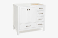 Ariel cambridge 36 in. left offset single sink base cabinet