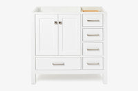 Ariel cambridge 36 in. left offset single sink base cabinet