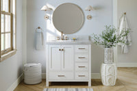 Ariel cambridge 36 in. left offset single sink base cabinet
