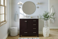 Ariel cambridge 36-37 in. left offset oval single sink vanity with (0.75,1.5,2) in countertop